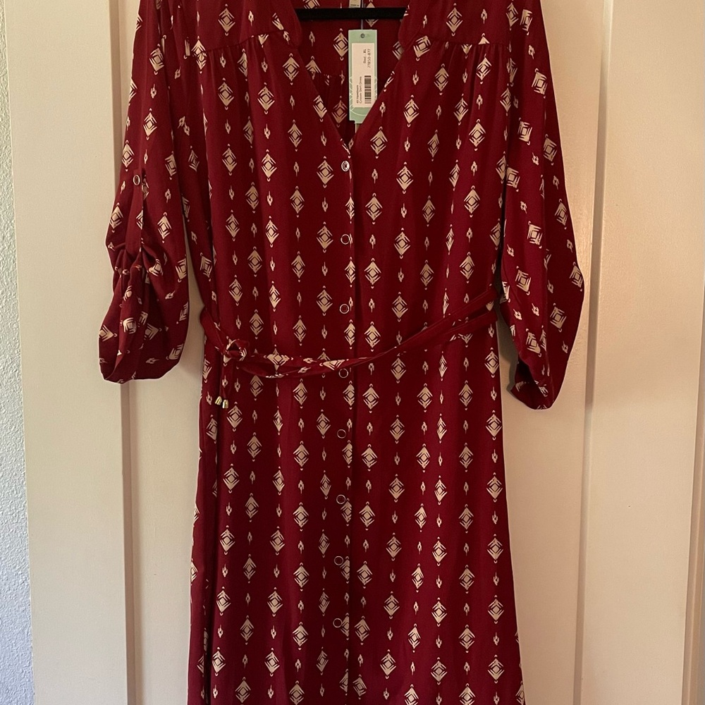 41 Hawthorn Red V-Neck Cuffed Sundress